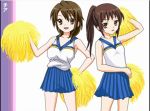  2girls cheerleader genderswap genderswap_(mtf) koizumi_itsuki koizumi_itsuki_(female) kyon kyonko multiple_girls pom_poms suzumiya_haruhi_no_yuuutsu 