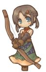  7010 blue_eyes bow_(weapon) brown_hair chibi lowres weapon 