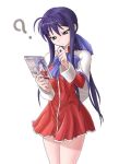  1girl ? kanon kawasumi_mai nekomamire purple_hair red_skirt school_uniform serafuku skirt solo 