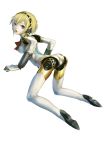  1girl aegis aegis_(persona) android ass atlus bent_over blonde_hair blue_eyes bow persona persona_3 redjuice ribbon robot robot_joints short_hair solo 