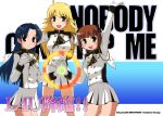  3girls amami_haruka band_uniform hoshii_miki idolmaster kisaragi_chihaya kosugi_koutarou military military_uniform multiple_girls red_ring_of_death uniform 