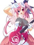  breasts chu_x_chu_idol chua_churam cross dress fangs gloves guitar hair_ornament hair_ribbon happy heterochromia impossible_clothes impossible_shirt instrument large_breasts long_hair ozawa_akifumi pointy_ears ribbon shirt twintails very_long_hair 