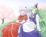  2girls breasts female green_hair hat long_hair mima multiple_girls mystic_square sakuragi_rian shinki touhou wizard_hat 