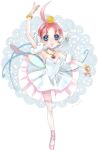  00s 1girl ahiru ahoge ballerina ballet ballet_slippers bare_shoulders blue_eyes bracelet crown hagihara_takeo hat jewelry multicolored_hair pantyhose pendant princess_tutu princess_tutu_(character) redhead shoe_ribbon short_hair solo tutu two-tone_hair 