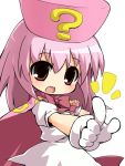  /\/\/\ 1girl ? benesse gloves hat hatena_yousei izuno_kenta pink_hair pink_hat solo staff 