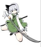  1girl female katana konpaku_youmu solo sword touhou weapon yakepu 