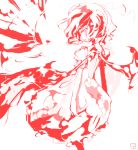  1girl female mo monochrome red remilia_scarlet shunsei_(muratou) solo touhou 