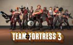  6+girls afro_puffs baseball dark_skin derivative_work everyone gas_mask genderswap gun multiple_girls muscle team_fortress_2 the_demoman the_engineer the_heavy the_medic the_pyro the_scout the_sniper the_soldier the_spy tomboy valve weapon 