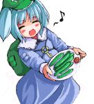  1girl cucumber female kawashiro_nitori oekaki solo touhou 