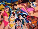  6+girls 90s aic amano_misao amano_misao_(pretty_sammy) ass azuma_kiyohiko battle_athletes bikini black_hair blue_hair breasts brown_eyes brown_hair cleavage company_connection crossover dark_skin el_hazard everyone flat_chest green_eyes hairband headband jinnai_nanami kanzaki_akari long_hair mahou_shoujo_pretty_sammy masaki_aeka_jurai masaki_sasami_jurai mecha multiple_crossover multiple_girls open_mouth pink_eyes pretty_sammy red_eyes redhead rune_venus ryouko_(tenchi_muyou!) shayla-shayla short_hair spiky_hair swimsuit tenchi_muyou! twintails yanagida_ichino yellow_eyes 