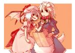  2girls animal_ears collar dog_ears dog_tail female hat inu_sakuya izayoi_sakuya kemonomimi_mode maid multiple_girls remilia_scarlet ribbon tail takishima_asaka touhou wings 