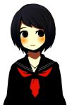  black_eyes black_hair blush kuzui original school_uniform serafuku short_hair 