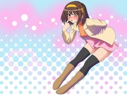  blush mem suzumiya_haruhi suzumiya_haruhi_no_yuuutsu thigh-highs zettai_ryouiki 