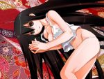  1girl black_hair breasts brown_eyes komori_kiri large_breasts long_hair panties sayonara_zetsubou_sensei solo tank_top umekichi underwear 