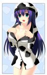  arin beret breasts bust_cup cleavage cow_print hat kyoku_tou large_breasts milk pangya 