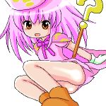  1girl benesse hat hatena_yousei lowres oekaki pink_hair pink_hat solo 