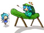  2girls chibi cirno cucumber female kawashiro_nitori luft multiple_girls shouryouuma touhou 