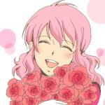  bad_id blush feldt_grace flower gundam gundam_00 lowres memessa pink_hair ponytail smile solo 