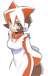  atlas capcom japanese_clothes lowres maid multicolored_hair red_eyes robot_ears rockman rockman_zx shigehiro_(artist) sketch solo two-tone_hair 