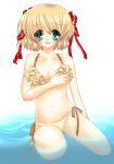  bad_id bikini blonde_hair blush kamikita_komari lingerie little_busters! little_busters!! ribbon sawayama short_hair swimsuit 