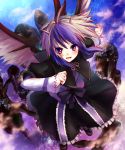  eho_(icbm) head_wings horns kaiho multicolored_hair purple_eyes ribbon tokiko_(touhou) touhou violet_eyes wings 