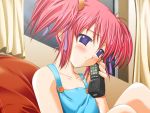  floralia floralia+ game_cg kaga_miaya masaharu phone purple_eyes red_hair redhead short_hair twintails violet_eyes 