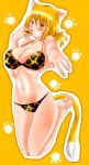  bikini cat_ears cat_tail isuna leopard_print orange_eyes orange_hair original short_hair swimsuit tail 