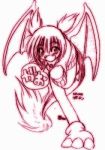  charizard fangs moemon monochrome personification pokemon sweater tail translation_request twintails wings 