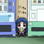  blue_eyes blue_hair chibi denden kawashima_ami melon_(akikan) parody toradora! vending_machine 