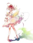  ahiru breasts dress feathers jewelry legs multicolored_hair princess_tutu princess_tutu_(character) red_hair redhead robert shoes short_hair tutu two-tone_hair 