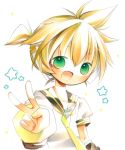  akisame_kou bad_id blonde_hair blue_eyes chibi detached_sleeves kagamine_len male necktie short_hair solo vocaloid 