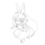  bunny_ears futaba_channel long_hair monochrome nijiura_maids rabbit_ears usai 