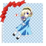  android arisato_minato blonde_hair blue_eyes chibi dress heart highres ines_pramesti persona persona_3 ribbon short_hair 