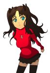  blue_eyes bow fate/stay_night fate_(series) kita_makura_naosuke long_hair skirt thigh-highs thighhighs tohsaka_rin toosaka_rin turtleneck twintails zettai_ryouiki 