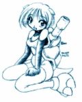  blastoise detached_sleeves kneeling moemon monochrome personification pokemon sketch swimsuit tail thigh-highs 