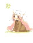  :3 cat_hat hat kneeling kurai_(artist) megurine_luka megurine_luka_(toeto) pink_hair solo tears toeto_(vocaloid) very_long_hair vocaloid 