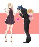  flower formal hand_kiss heart kiss macross macross_frontier saotome_alto sheryl_nome suit uramoi_mocker 