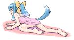  all_fours barefoot feet lying nt-tan oekaki os-tan panties ponytail tail takayaki underwear 