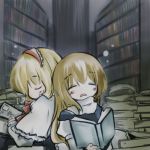  alice_margatroid book female futami_yayoi kirisame_marisa library lowres sleeping touhou 