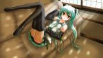  1girl aqua_hair bad_id couch hatsune_miku lying panties prime shadow solo striped striped_panties thigh-highs twintails underwear vocaloid window 