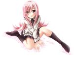  blush footwear long_hair lucy_maria_misora miniskirt otoki_raku pink_eyes pink_hair skirt socks to_heart_2 