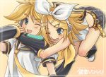  1boy 1girl bad_id brother_and_sister hamoto kagamine_len kagamine_rin siblings twins vocaloid 