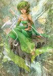  1girl boots bridal_gauntlets dragon final_fantasy final_fantasy_iv green_boots green_eyes green_hair rydia solo 