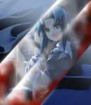  00s black_keys blood blue_eyes blue_hair ciel reflection sword tsukihime weapon 