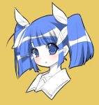  blue_hair blush goshiki_suzu monochrome pani_poni_dash! ribbon school_uniform serafuku suzuki_sayaka twintails 