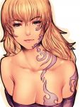  1girl breasts brown_hair cleavage fumio_(rsqkr) large_breasts solo tattoo 