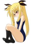  00s fate_testarossa lyrical_nanoha mahou_shoujo_lyrical_nanoha one-piece_swimsuit sawa_(artist) sawa_(snack_yoshie) school_swimsuit swimsuit 