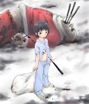  beard blood child christmas death facial_hair golf_club kashmir pajamas santa_claus santa_costume snow tears torn_clothes 