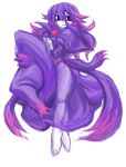  1girl costume kobayashi_tetsuya long_hair mismagius nintendo personification pokemon purple_hair red_eyes simple_background solo white_background 
