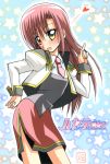  1girl apricot_sakuraba apricot_sakuraba_(cosplay) blush broccoli_(company) cosplay ga_rune_pose galaxy_angel galaxy_angel_rune hata_kenjirou hayate_no_gotoku! highres katsura_hinagiku parody pencil_skirt skirt solo 